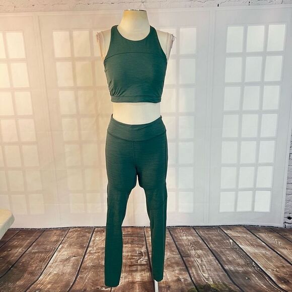 Outdoor voices 2pc set move free sports bra tech sweat core 7/8 legging medium - Picture 4 of 14